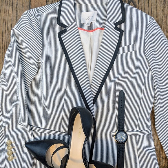 Loft Petites Pinstripe Blazer - Picture 8 of 8